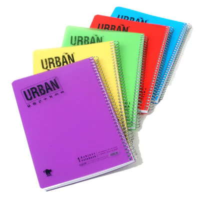 מחברת ספירל כריכת פלסטיק 1 נושא שורה/ משובץ URBAN A4