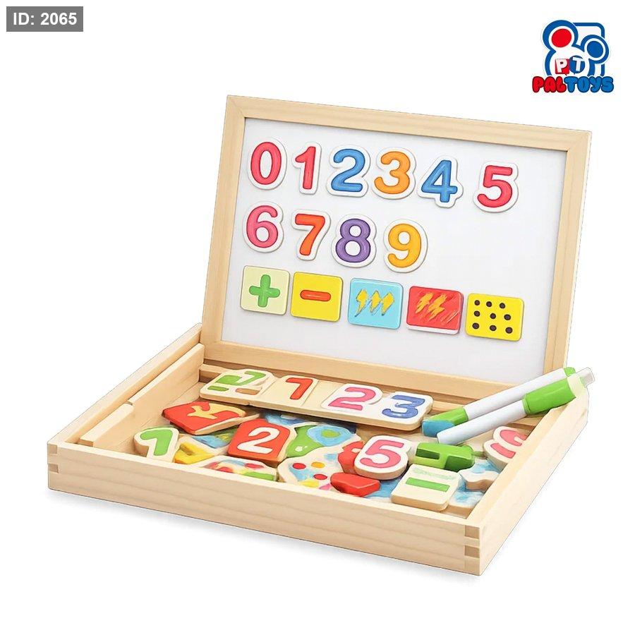 לוח חינוכי והרכב לילדים - צורות + אותיות + מספרים, גודל גדול