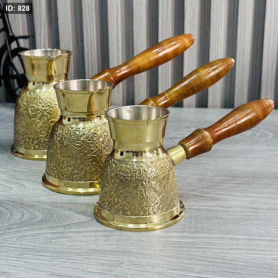 סט סירי קפה נחושת, 3 חלקים, זהב