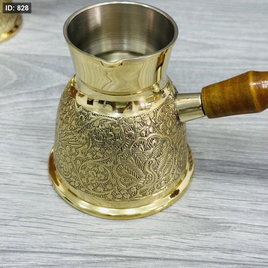 סט סירי קפה נחושת, 3 חלקים, זהב