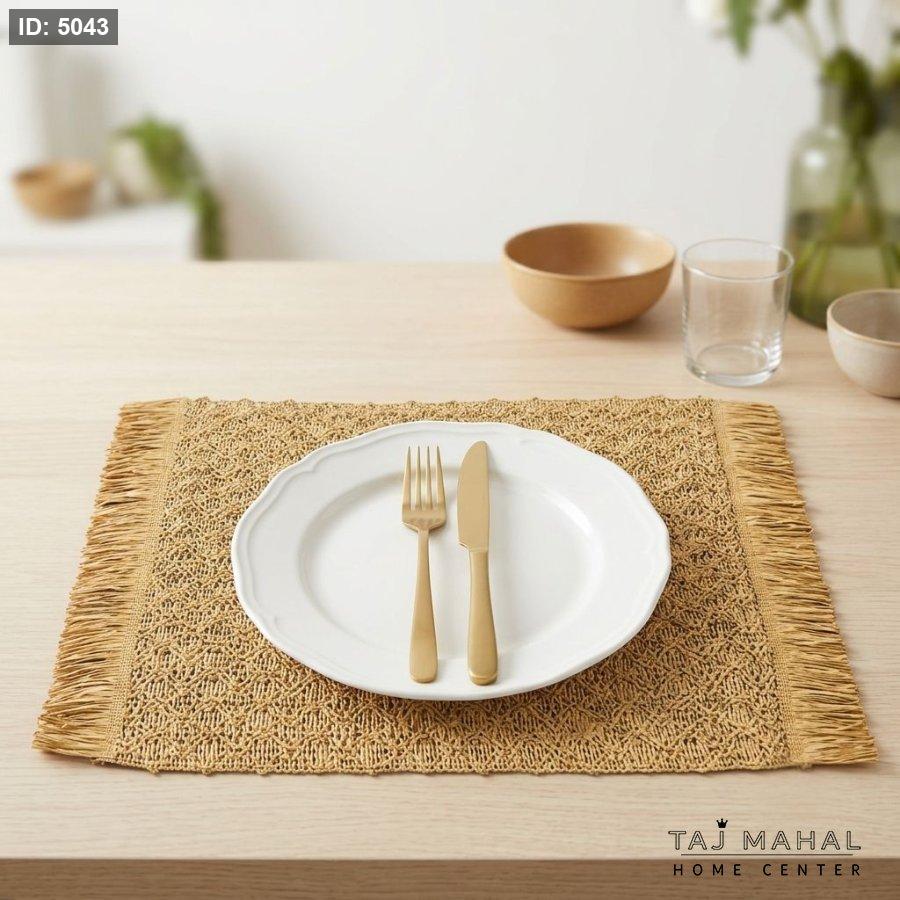 Runner woven tablecloth with a rustic boho pattern
