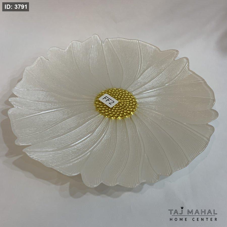 Flower shaped glass fruit bowl