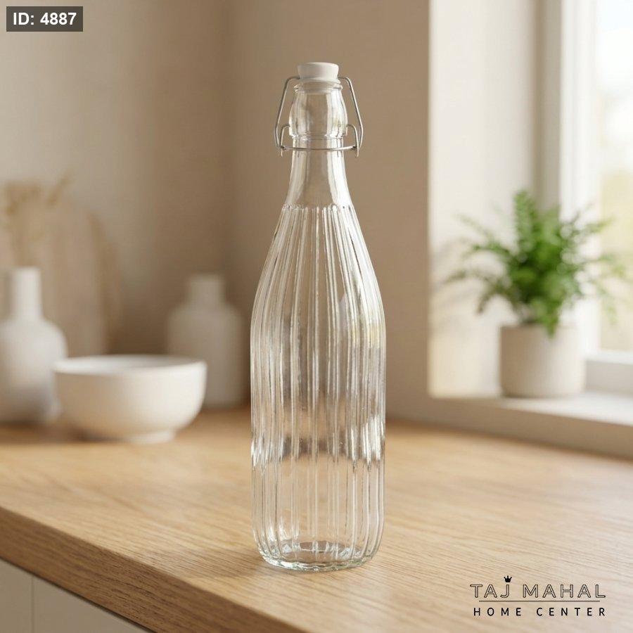 Clear glass bottle with airtight stopper