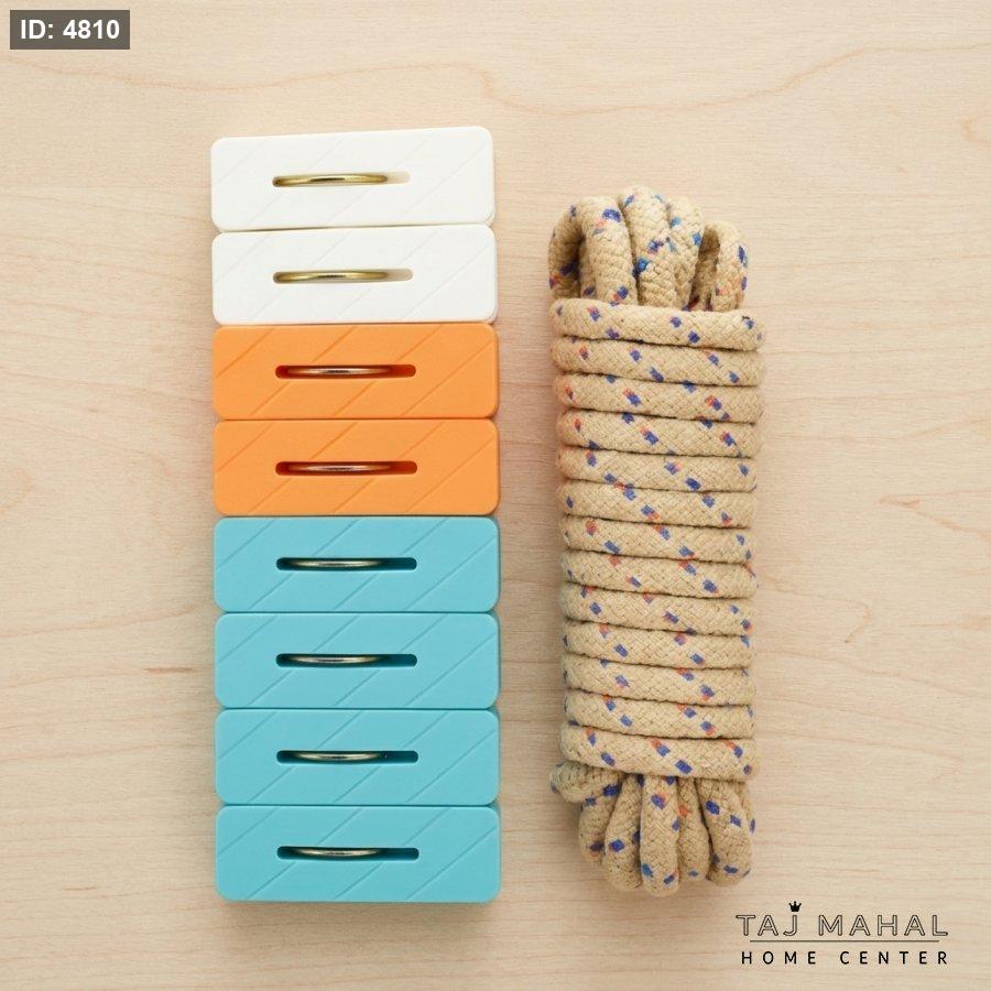 Clothesline set with 10 tweezers