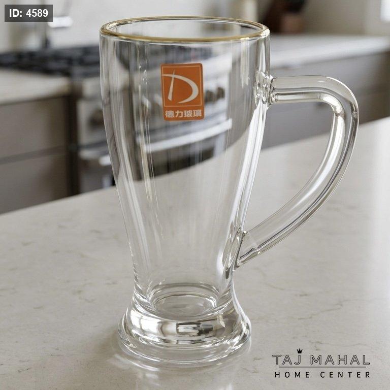 Tall transparent glass cup