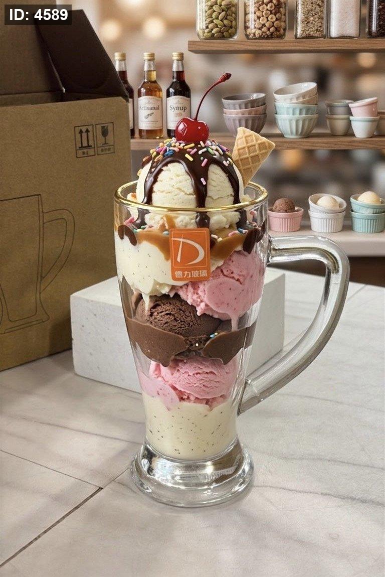 Tall transparent glass cup