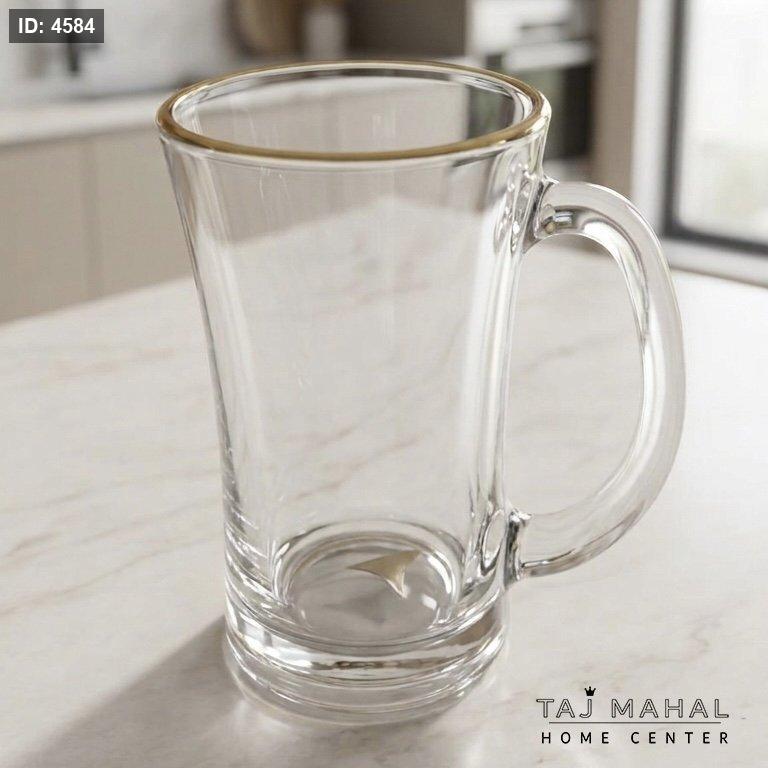 Transparent glass cocktail cup with gold trim