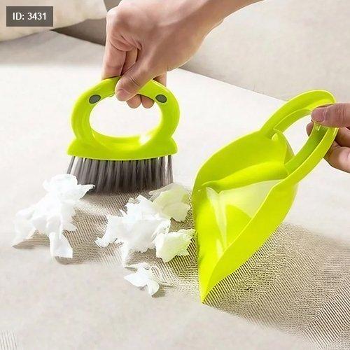 Broom + plastic creek for cleaning small spaces