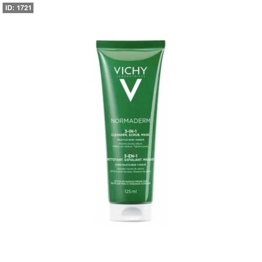 Vichy Normaderm ניקוי 3 ב-1 + סקרוב + מסכה