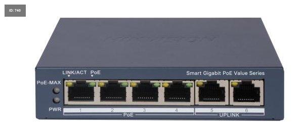 מתג PoE DS-3E1506P-EI/M 6-Port Gigabit Smart POE מתג מנוהל