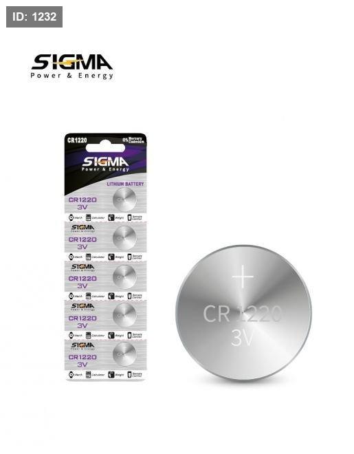 סוללת SIGMA CR1220 3V ליתיום
