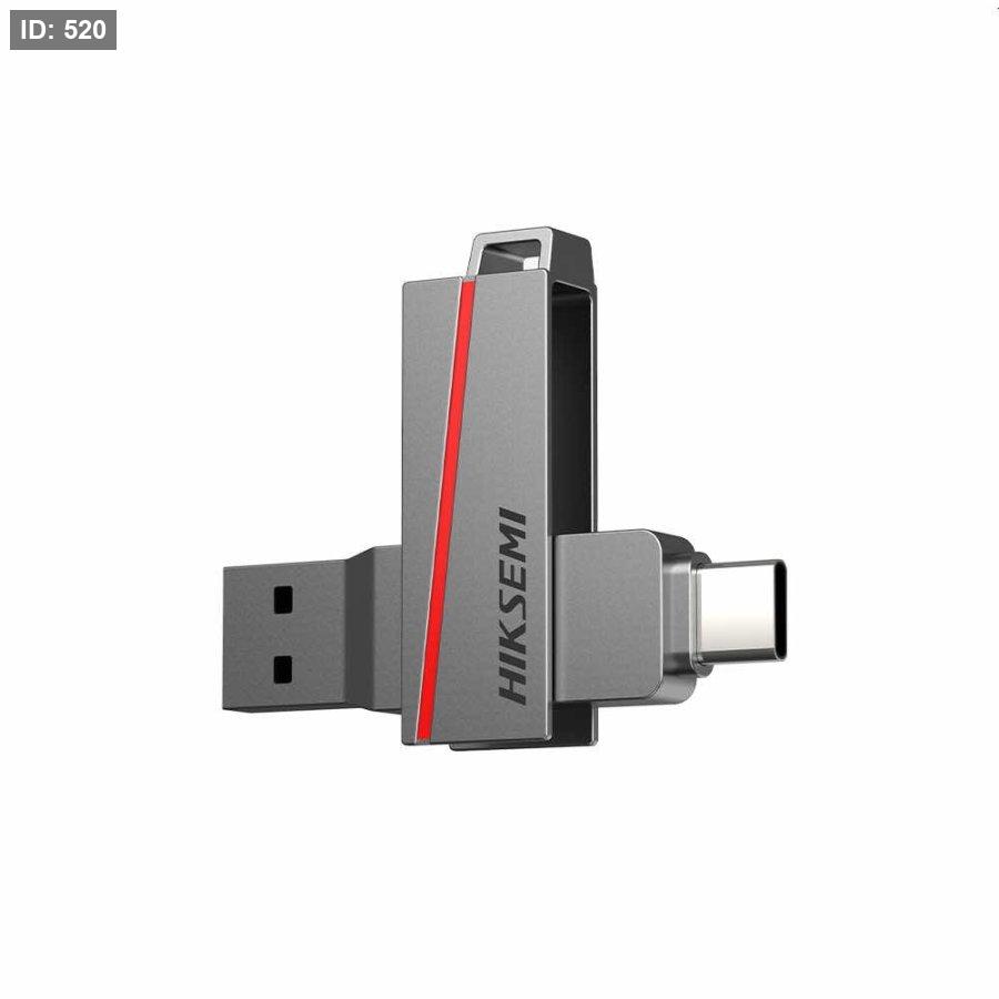 HS-USB-E307C 128G 3.2 מתכת אפור עם טייב C