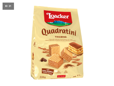 Loacker Wafer Quadratene 220 גרם