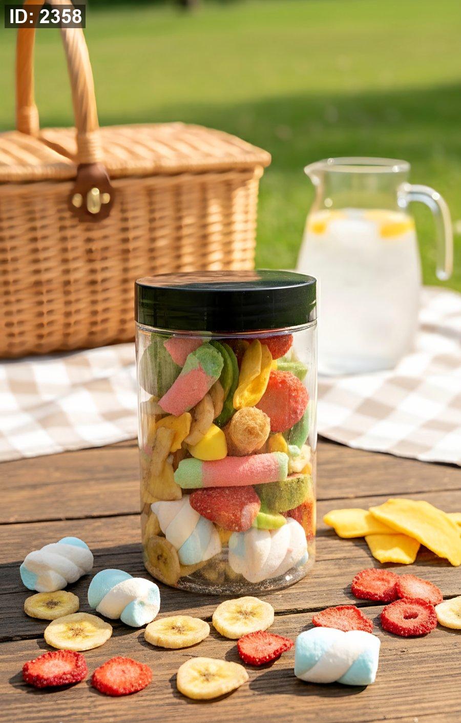 פירות מעורבים, ממתקים ומרשמלו מיובש בהקפאה🍓🍭🍡